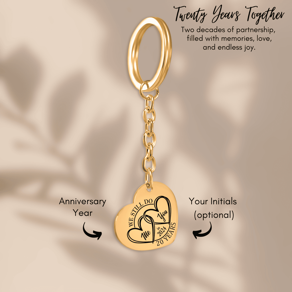 Heart Keychain - 20th Years Anniversary
