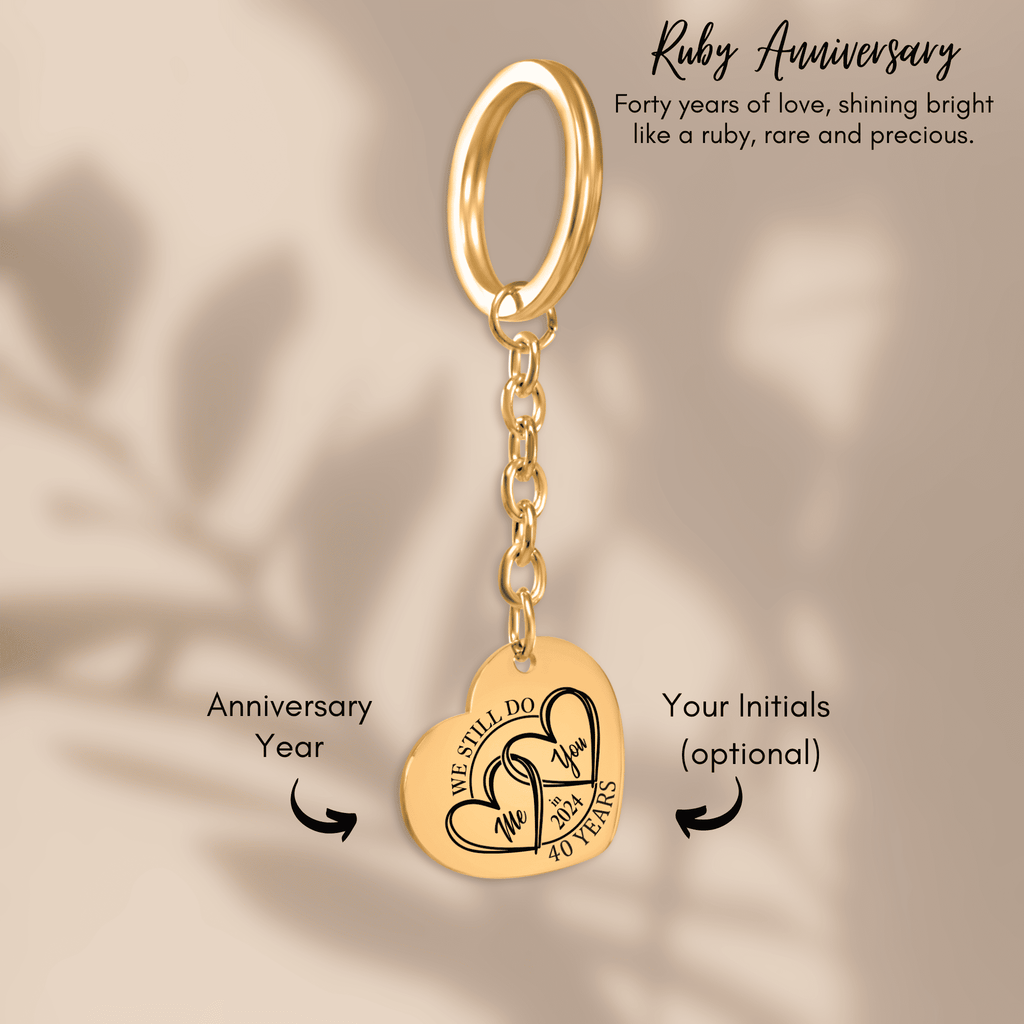 Heart Keychain - 40th Years Anniversary