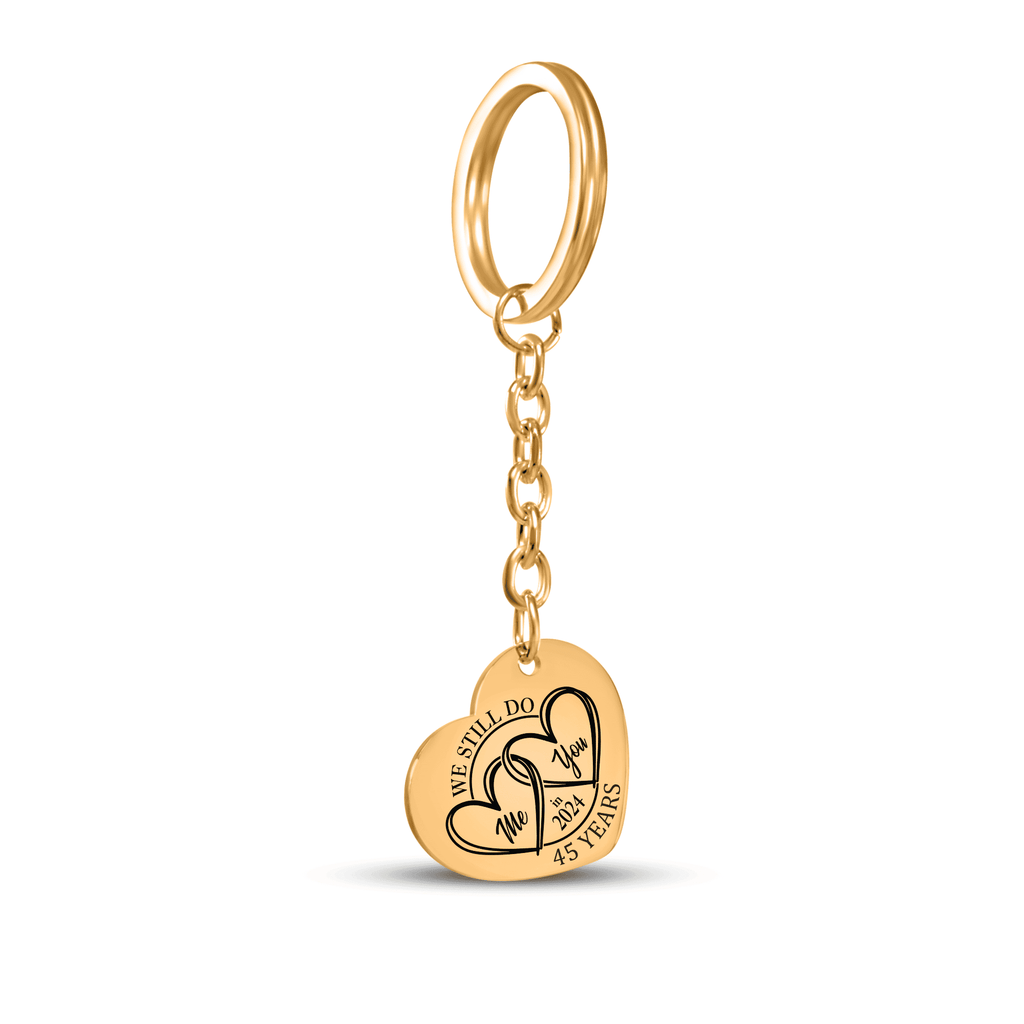 Heart Keychain - 45th Years Anniversary