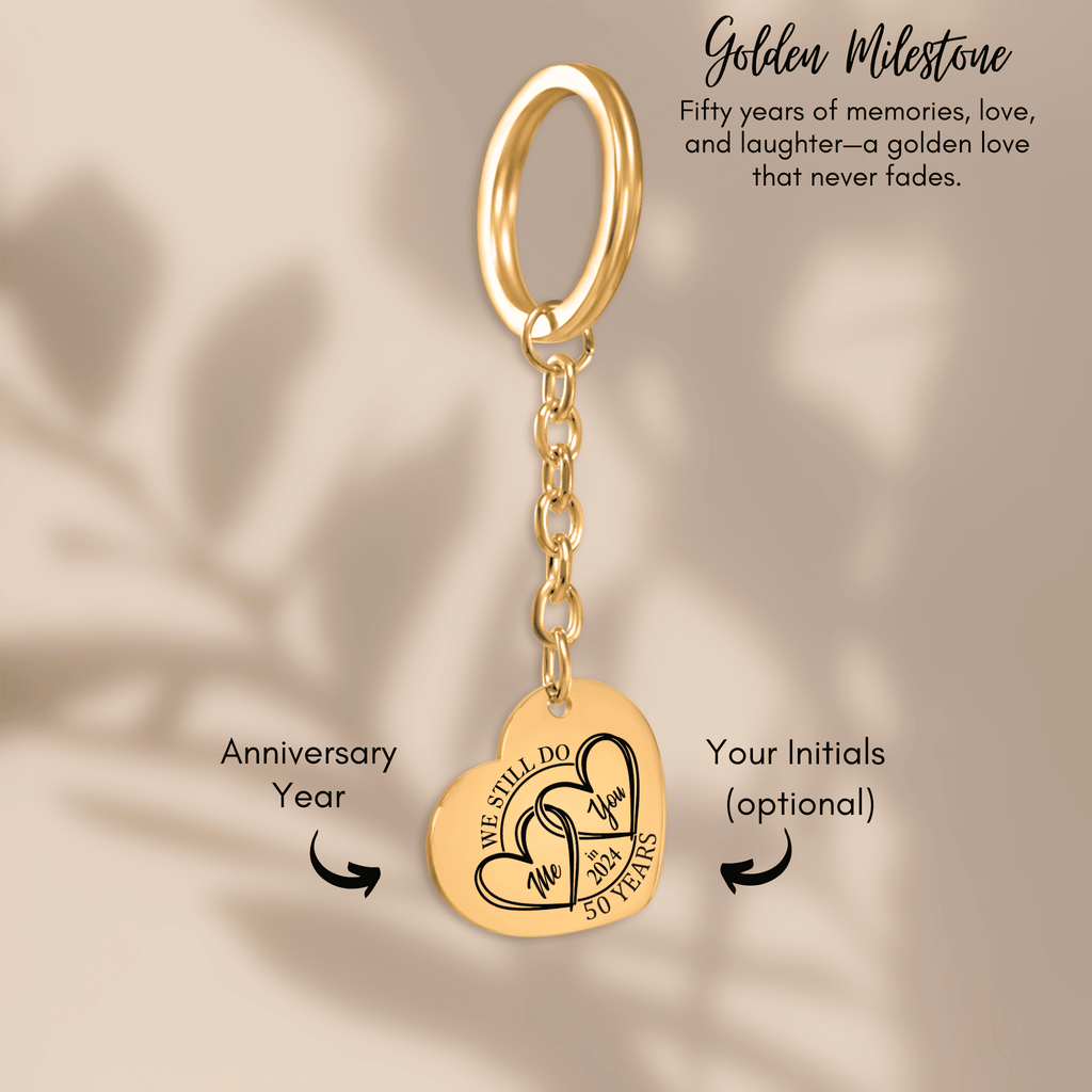 Heart Keychain - 50th Years Anniversary