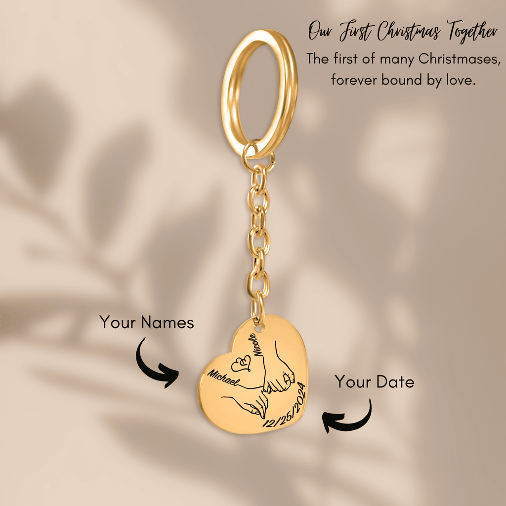 Heart Keychain - Our first christmas together