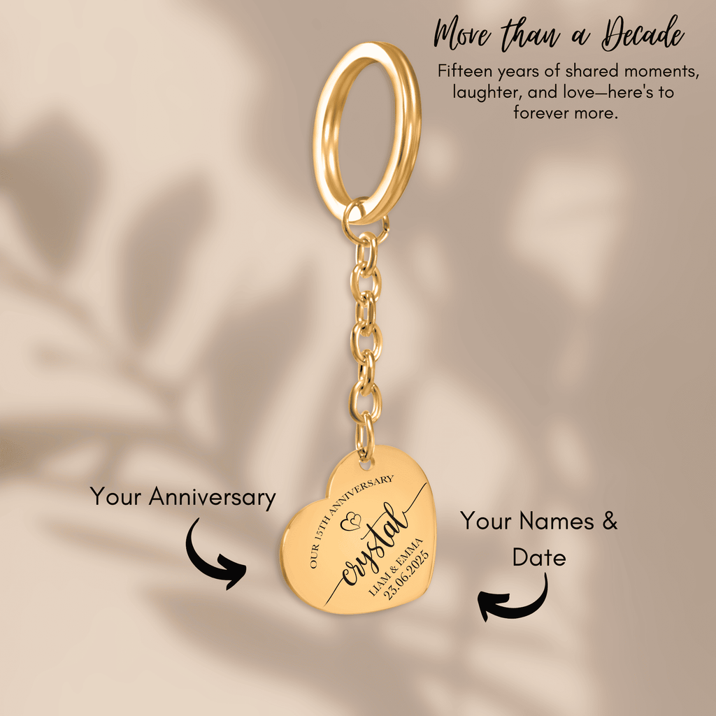Heart Keychain - 15th Crystal Anniversary