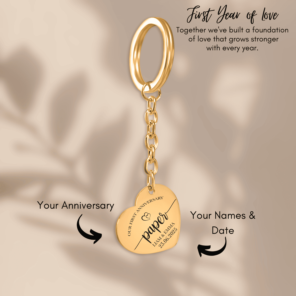 Heart Keychain - 1st Paper Anniversary