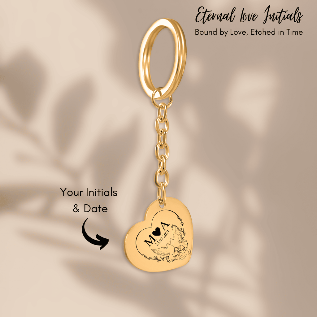 Heart Keychain - Eternal Love Initials
