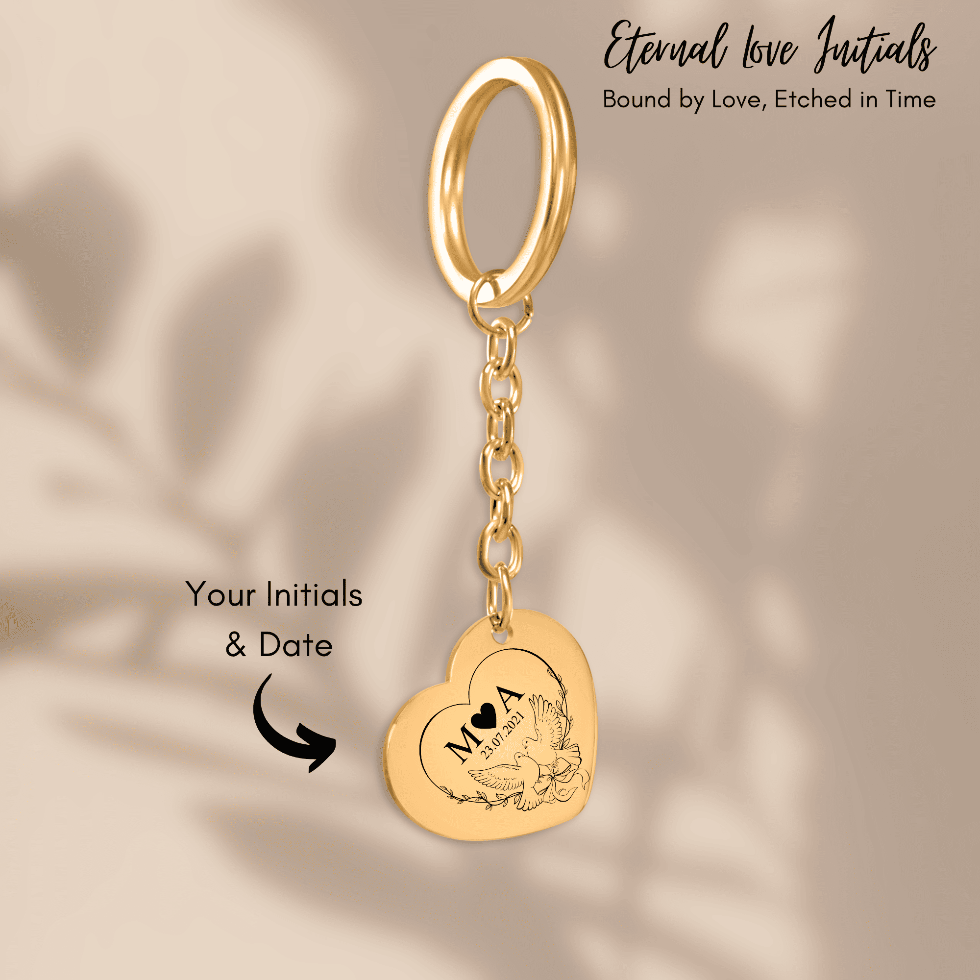 Heart Keychain - Eternal Love Initials
