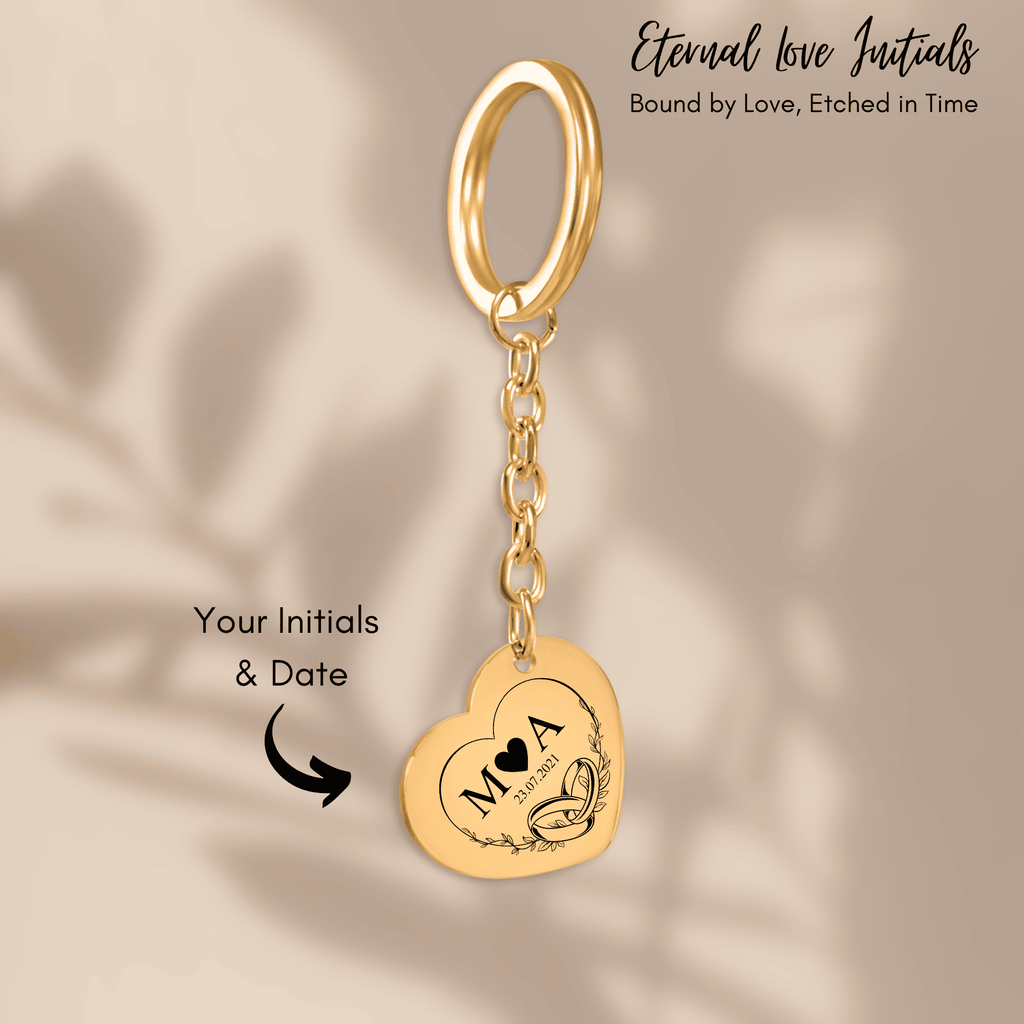 Heart Keychain - Timeless Bond Initials