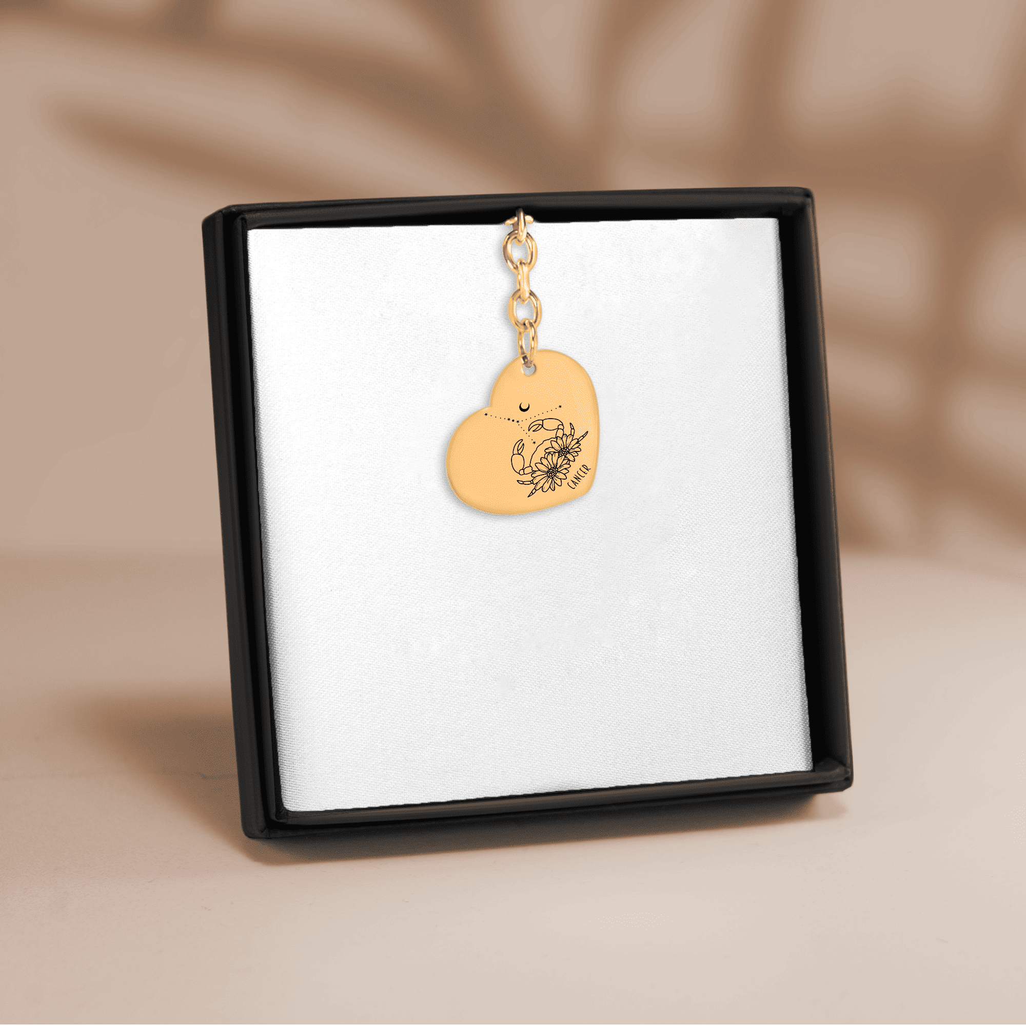 Cancer Zodiac Sign Heart Keychain
