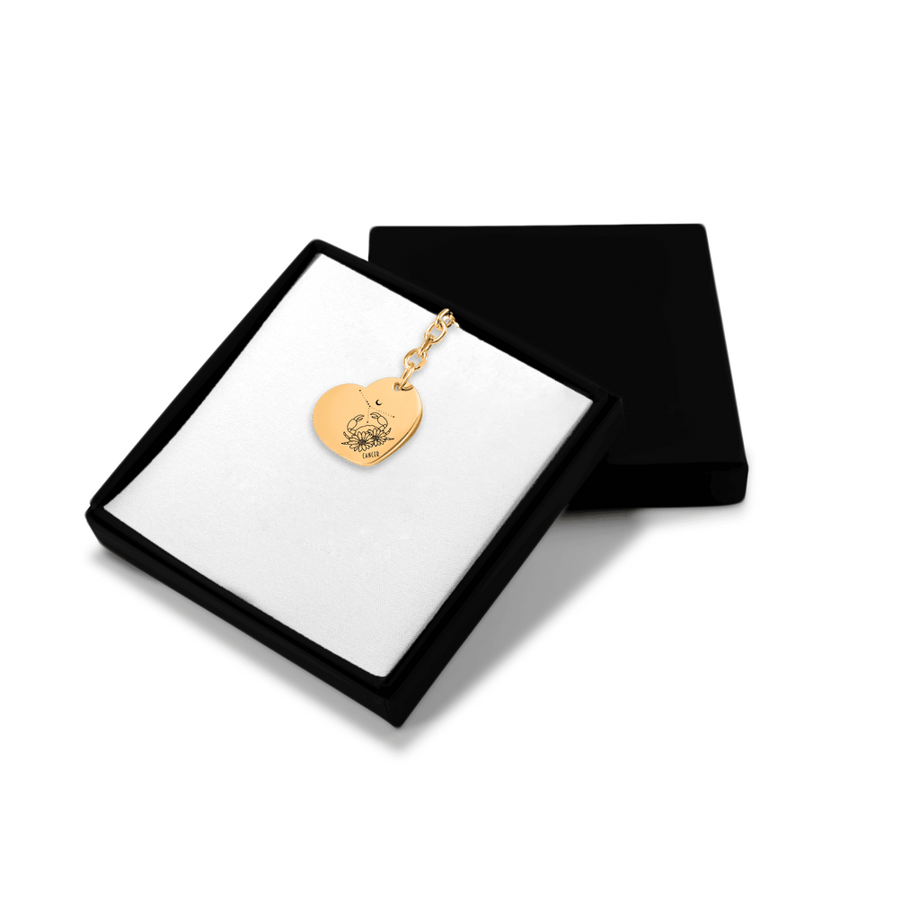 Cancer Zodiac Sign Heart Keychain