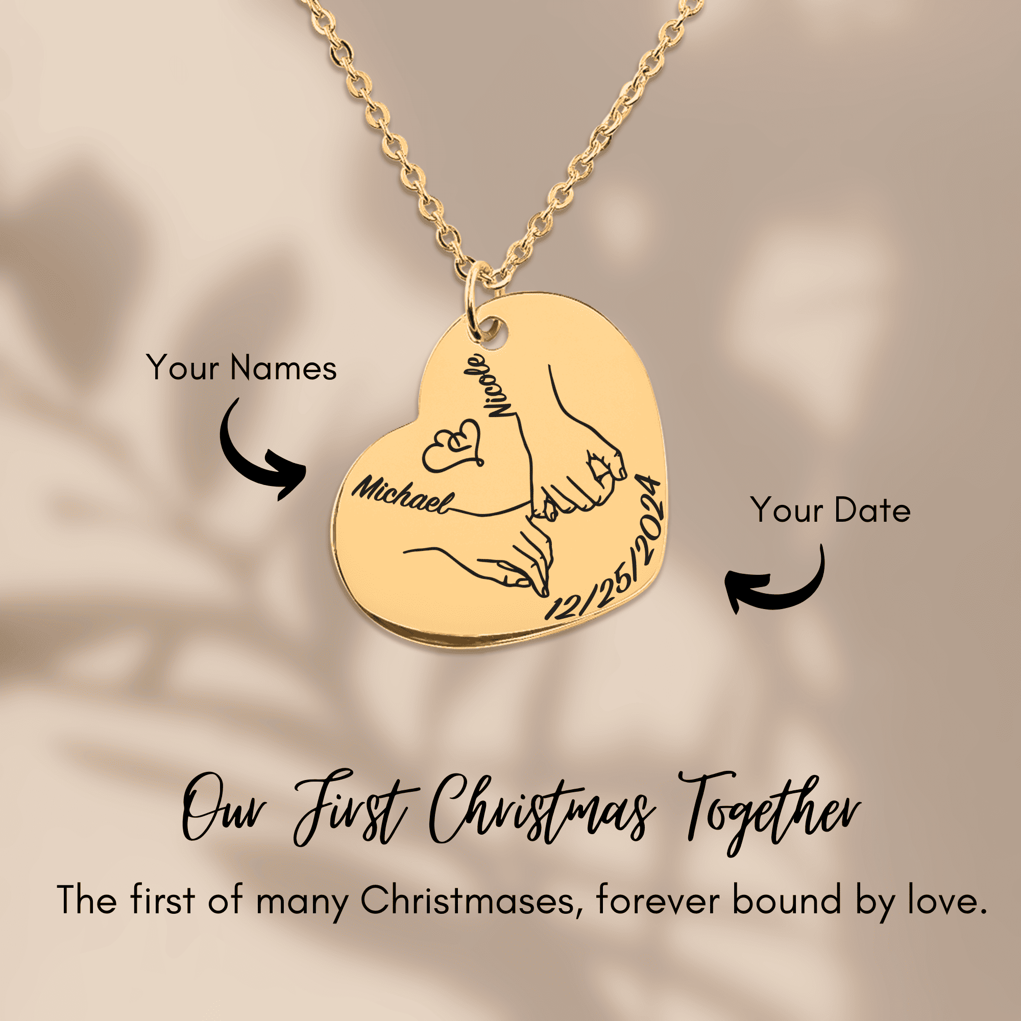 Heart Necklace - Our First Christmas Together