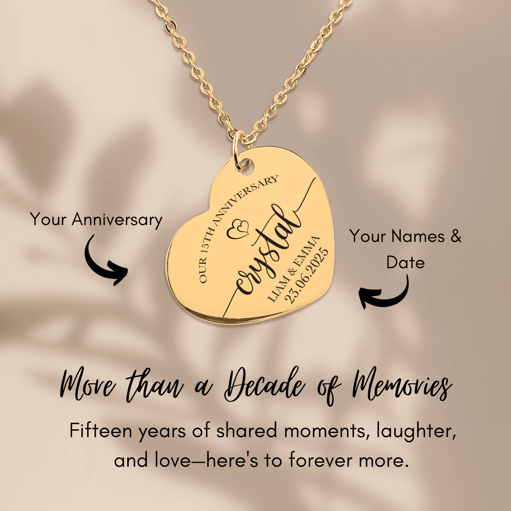Heart Necklace - 15th Crystal Anniversary
