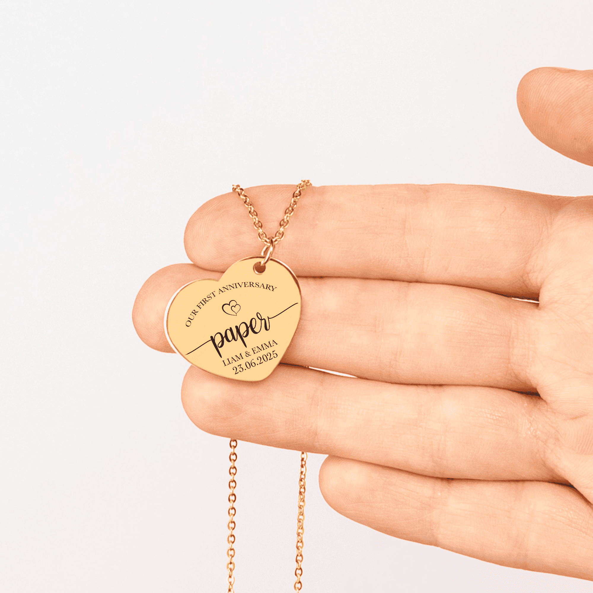 Heart Necklace - 1st Paper Anniversary
