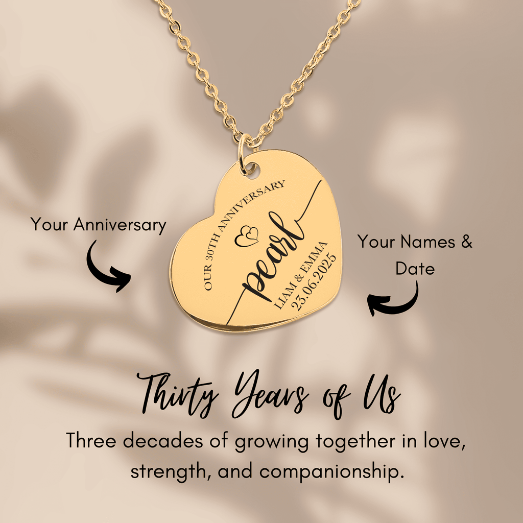 Heart Necklace - 30th Pearl Anniversary
