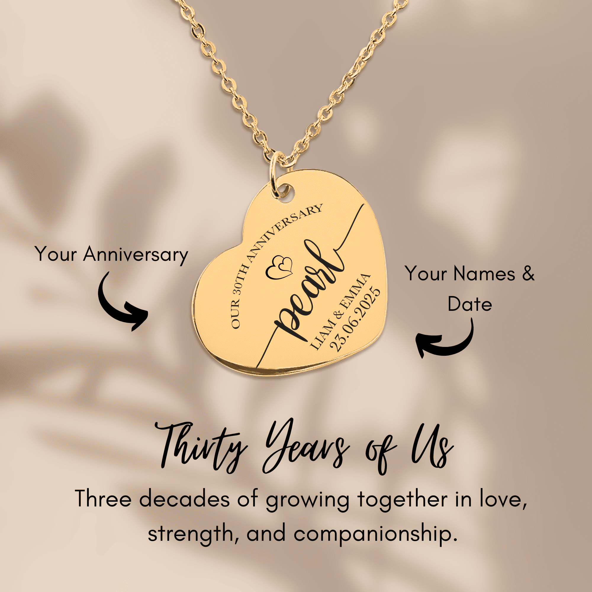 Heart Necklace - 30th Pearl Anniversary