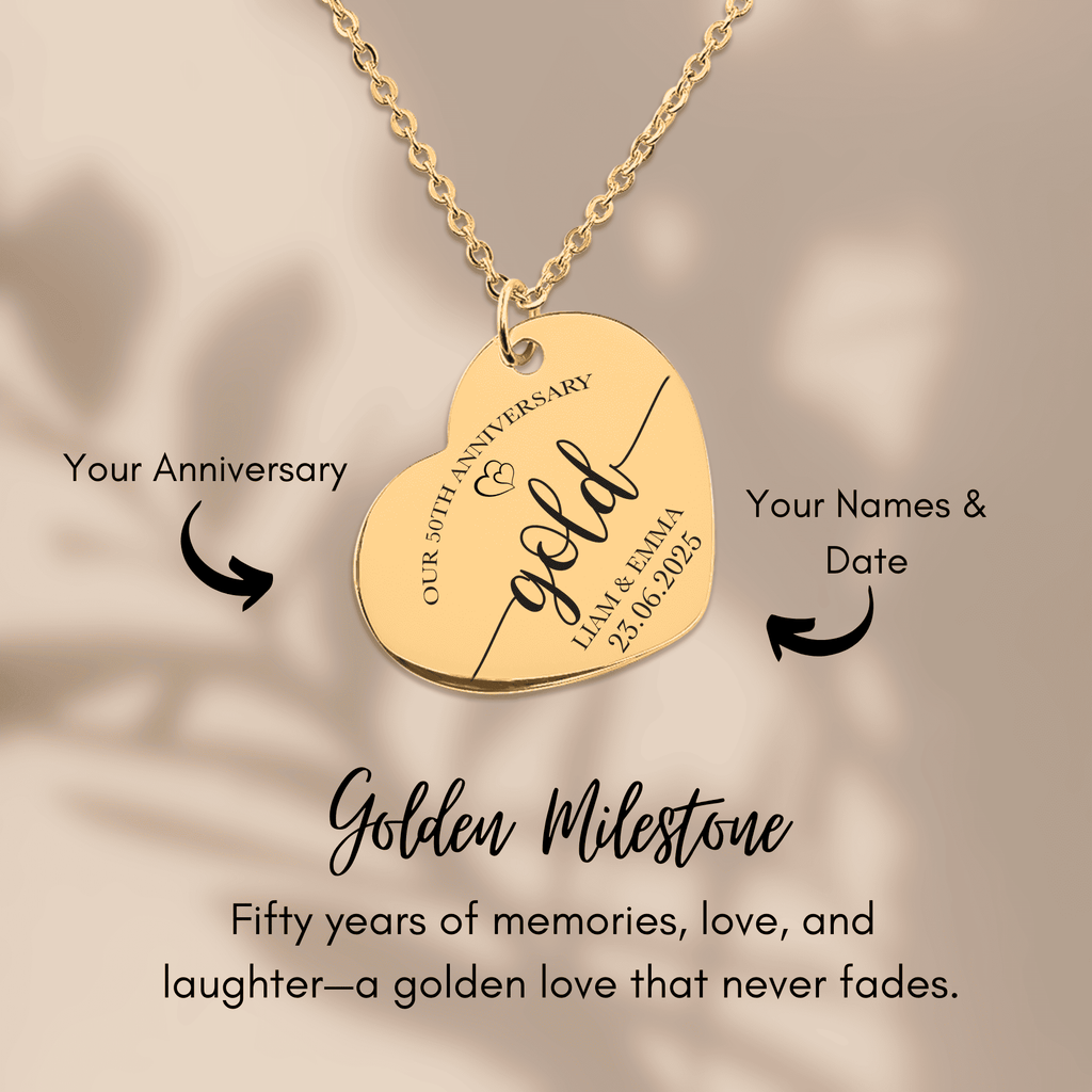 Heart Necklace - 50th Gold Anniversary