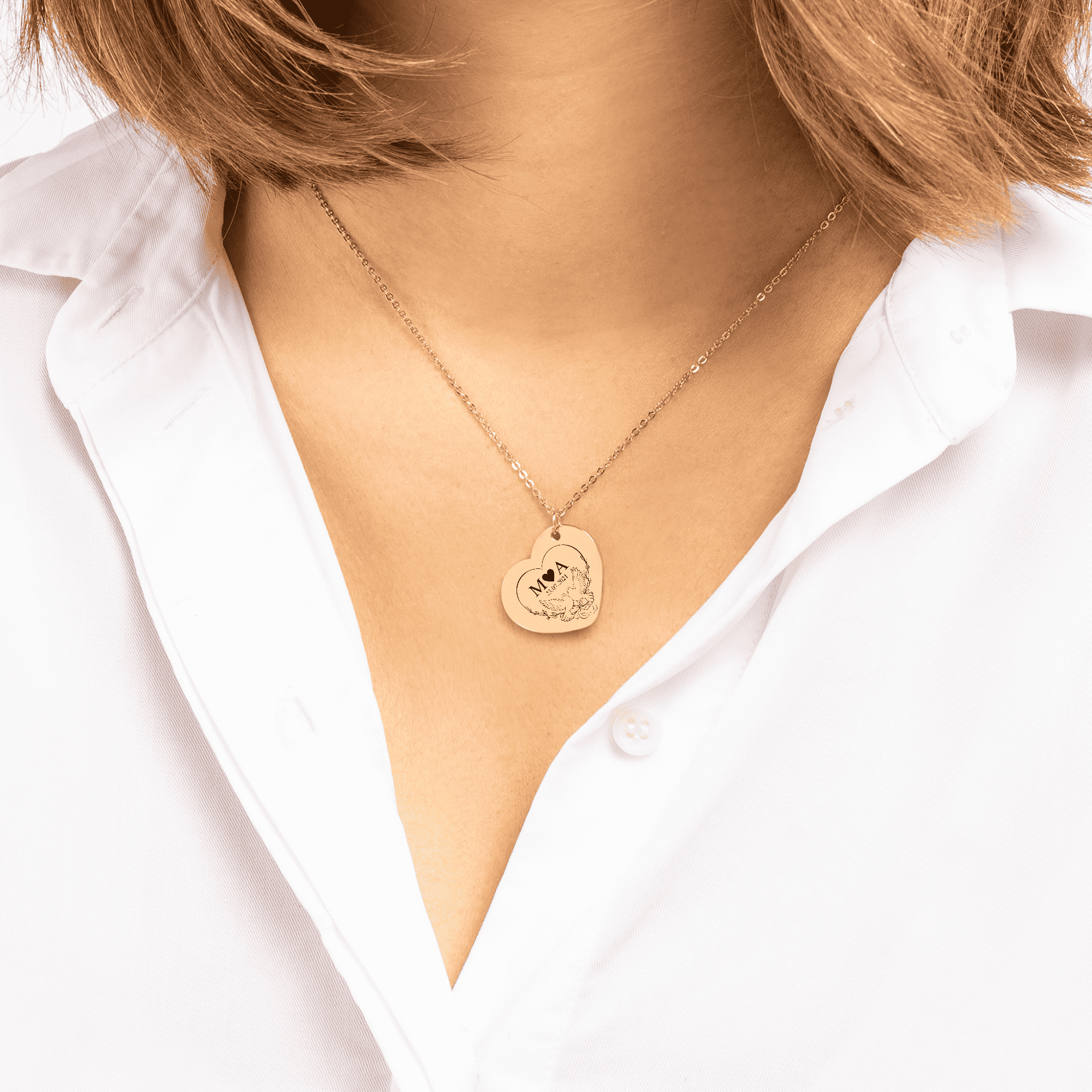 Heart Necklace - Eternal Love Initials H.N