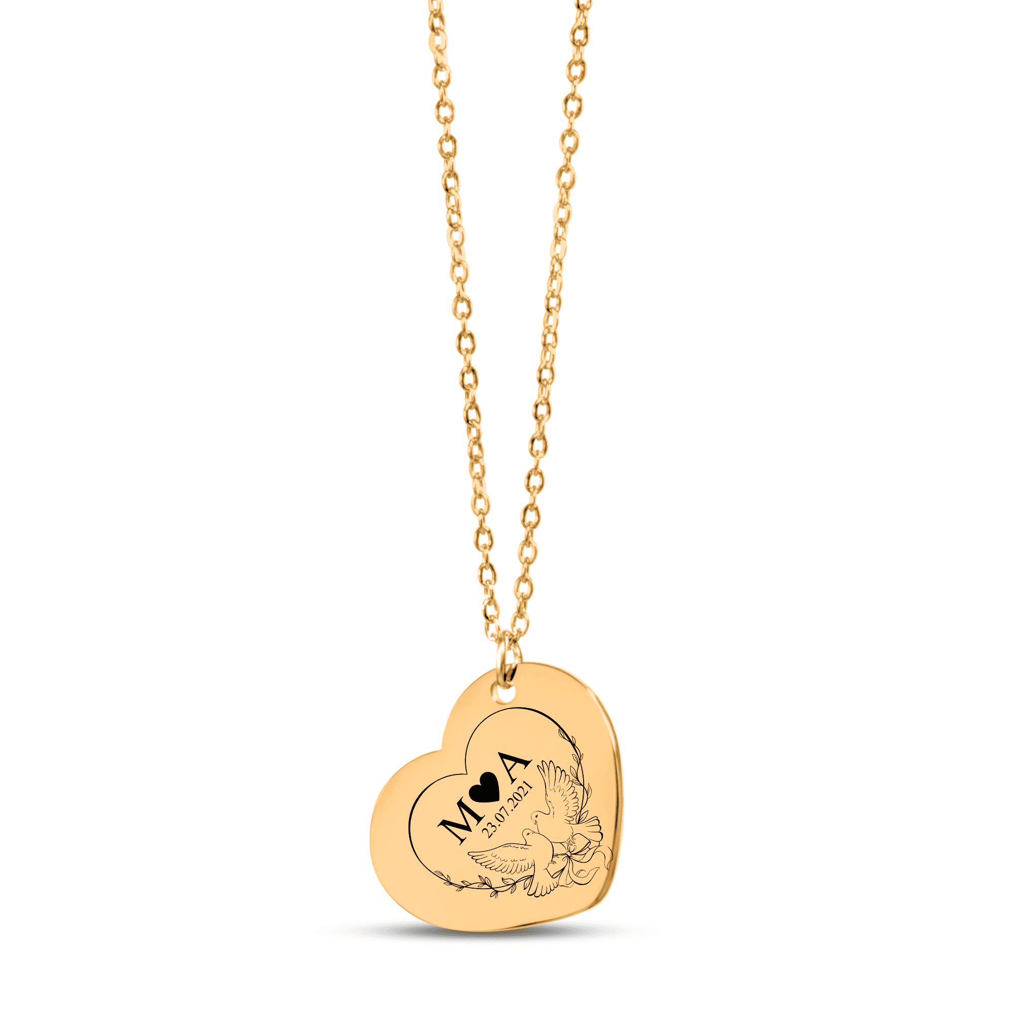 Heart Necklace - Eternal Love Initials H.N