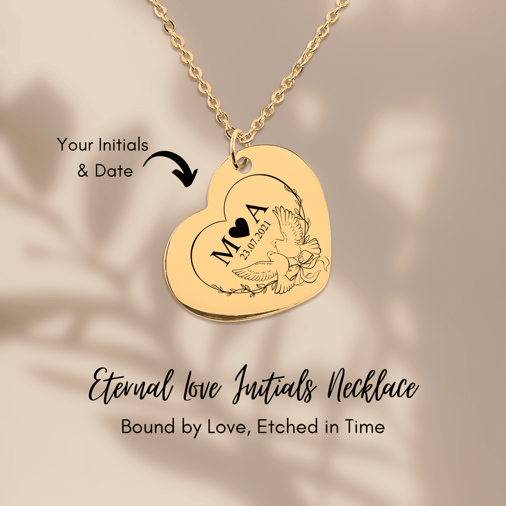 Heart Necklace - Eternal Love Initials H.N