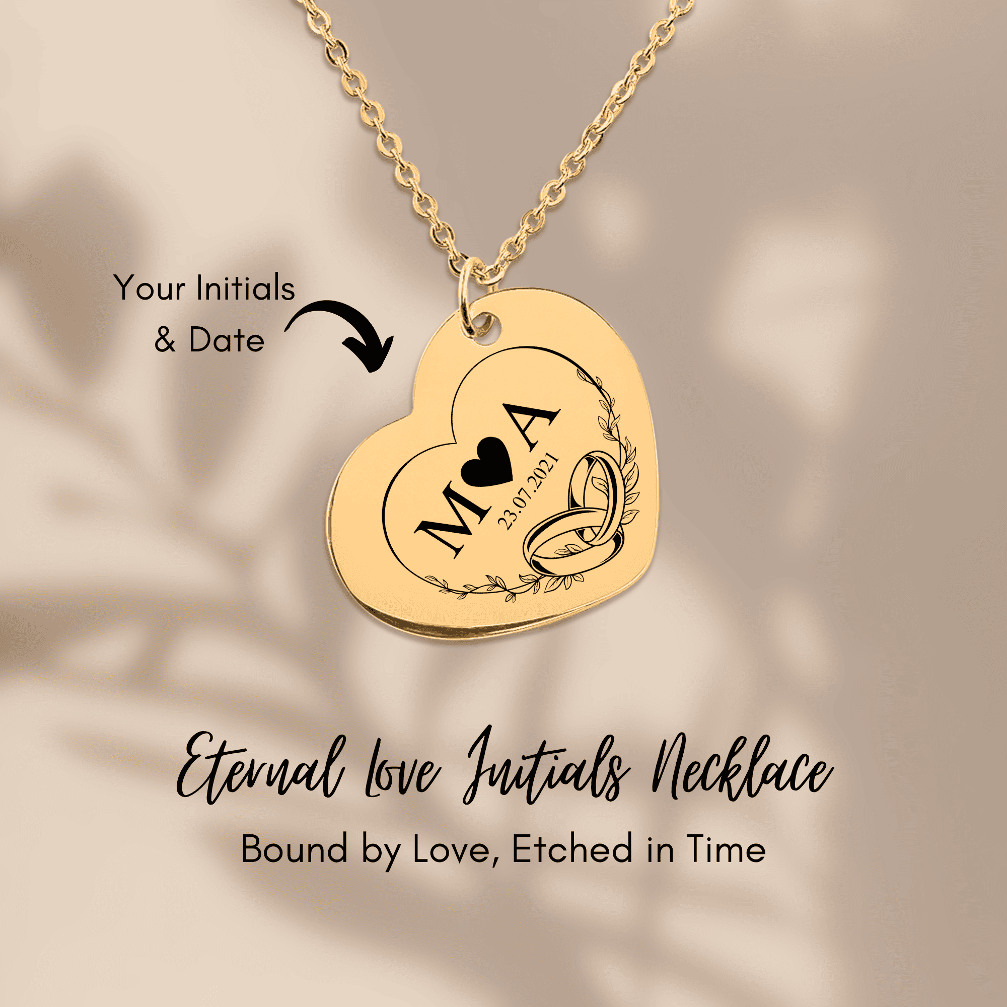 Heart Necklace - Timeless Bond Initials H.N