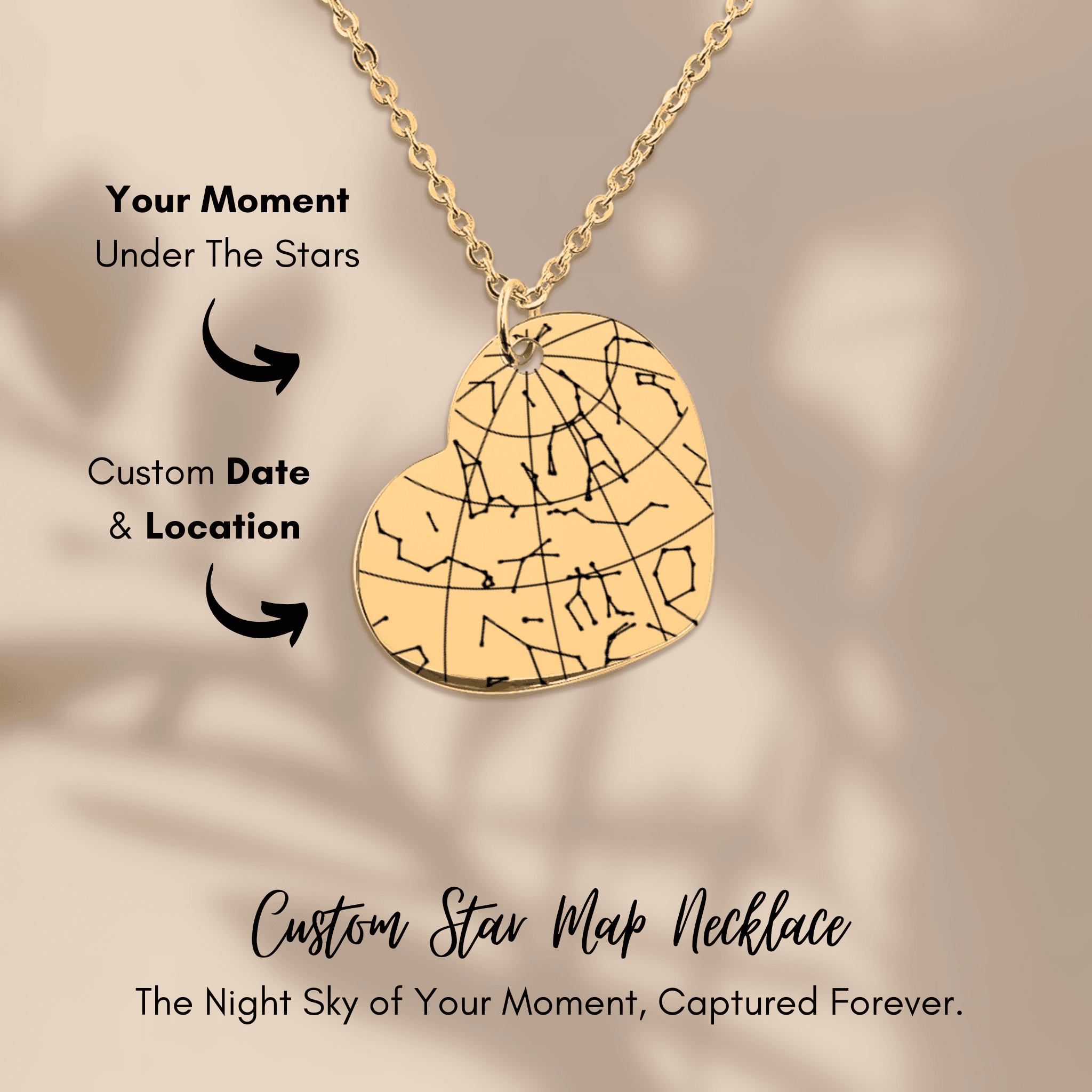 Star Map Heart Necklace