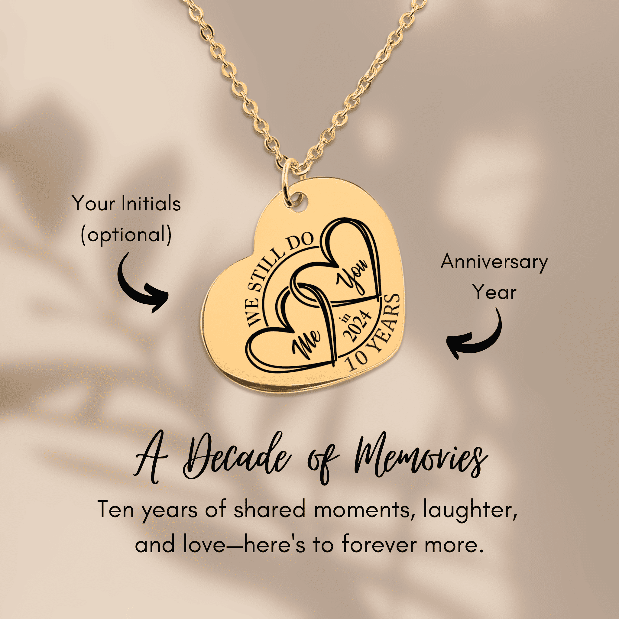 Heart Necklace - 10th Years Anniversaries
