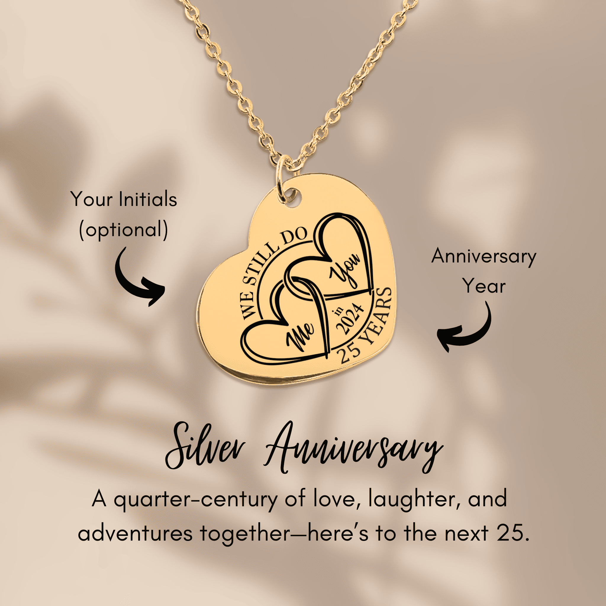 Heart Necklace - 25th Years Anniversary