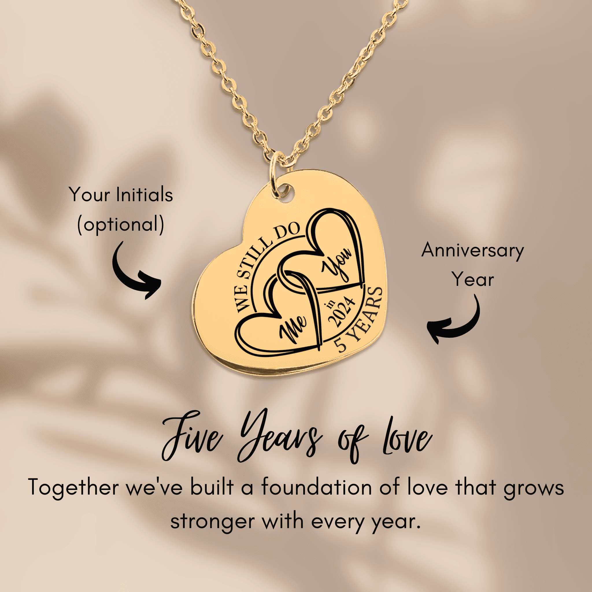Heart Necklace - 5 Years Anniversaries