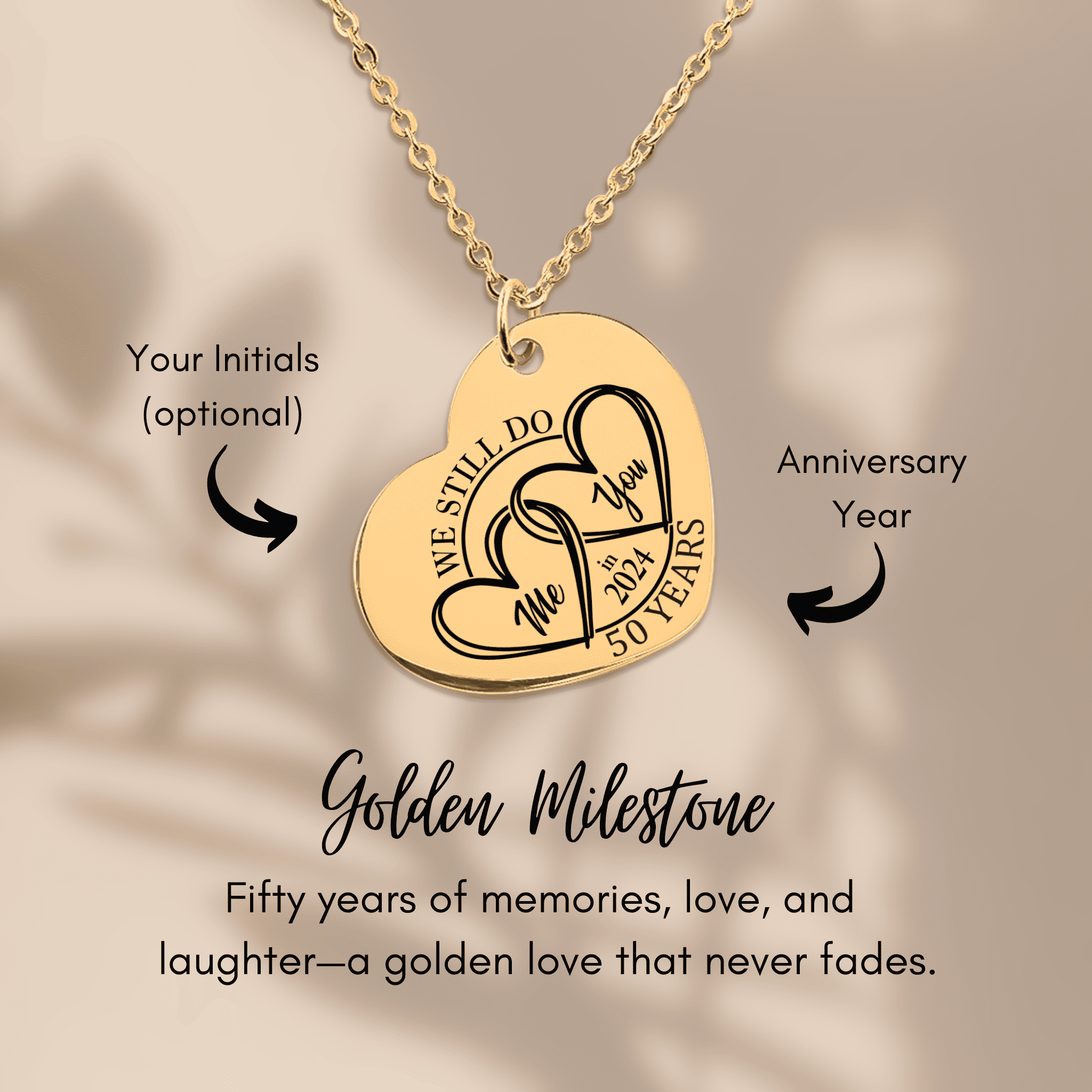 Heart Necklace - 50th Years Anniversary