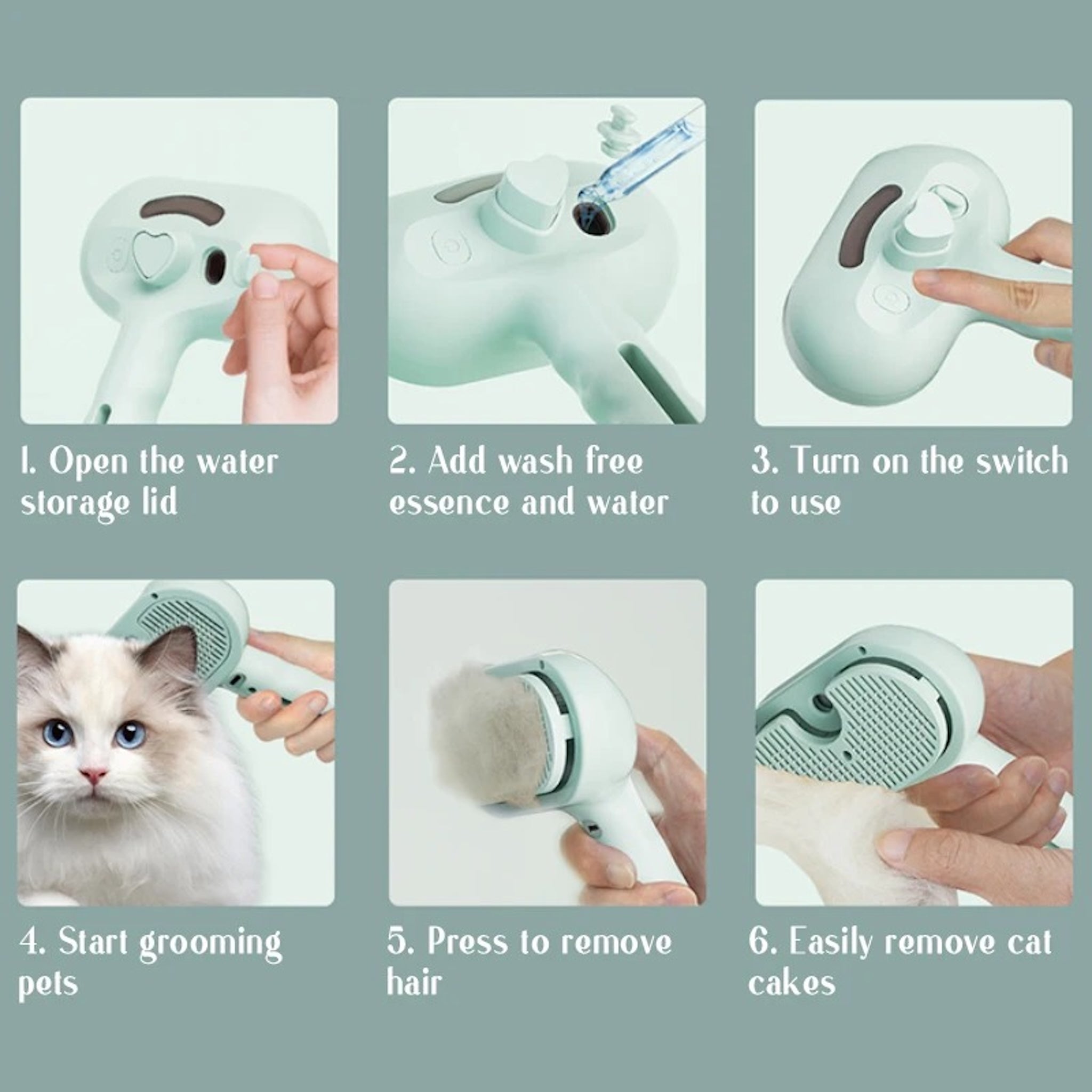 ACZOL™  Nano‑Mist Deshedding Steam Brush — Tangle‑Free Grooming
