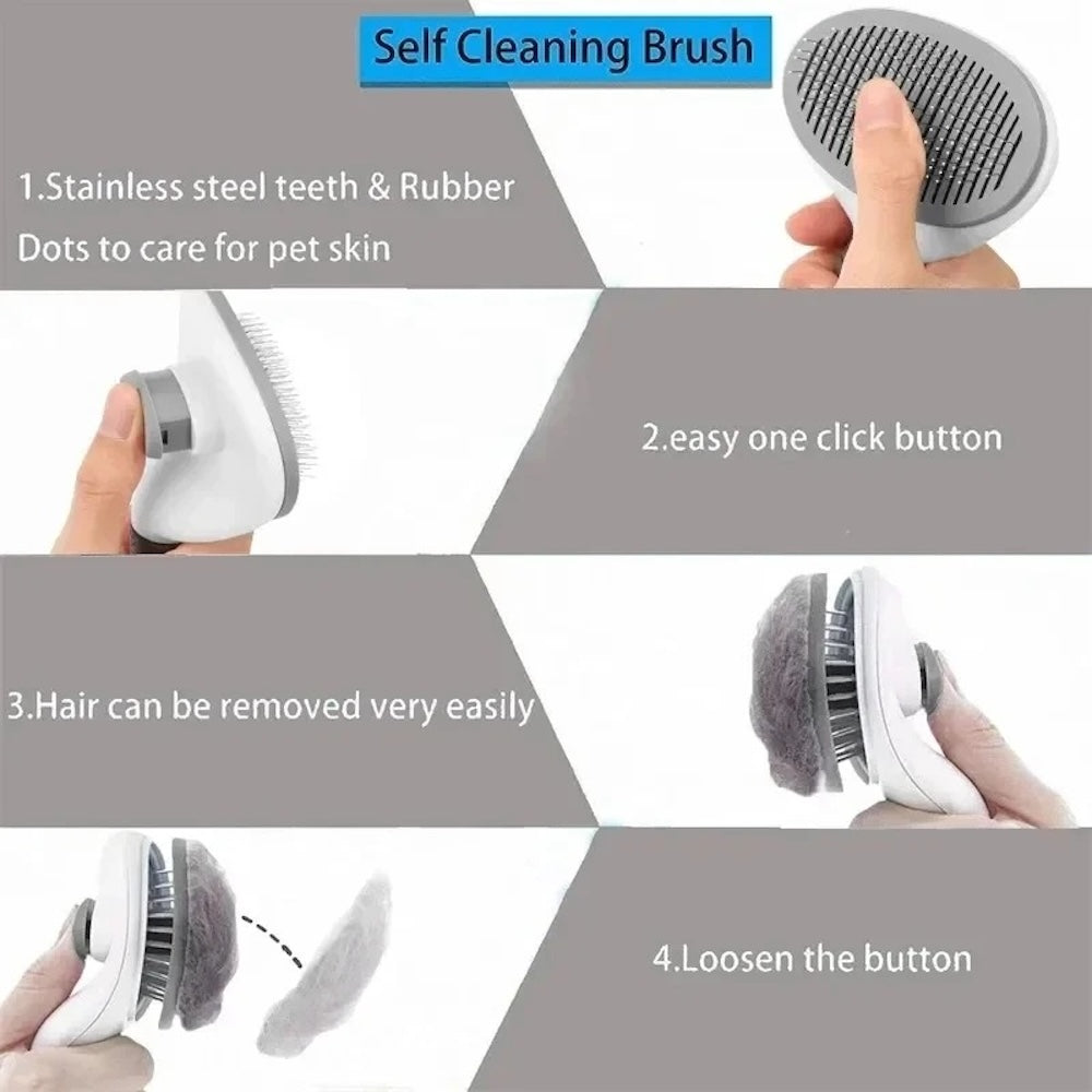 Professional Self-Cleaning Pet Grooming Brush