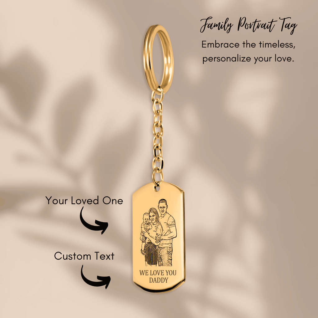 Family Portrait Tag Keychain