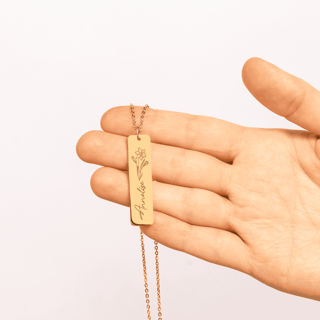 Name & Birthflower Necklace